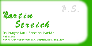 martin streich business card